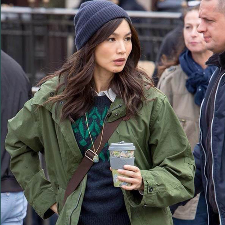 Gemma Chan The Eternals Sersi Green Coat