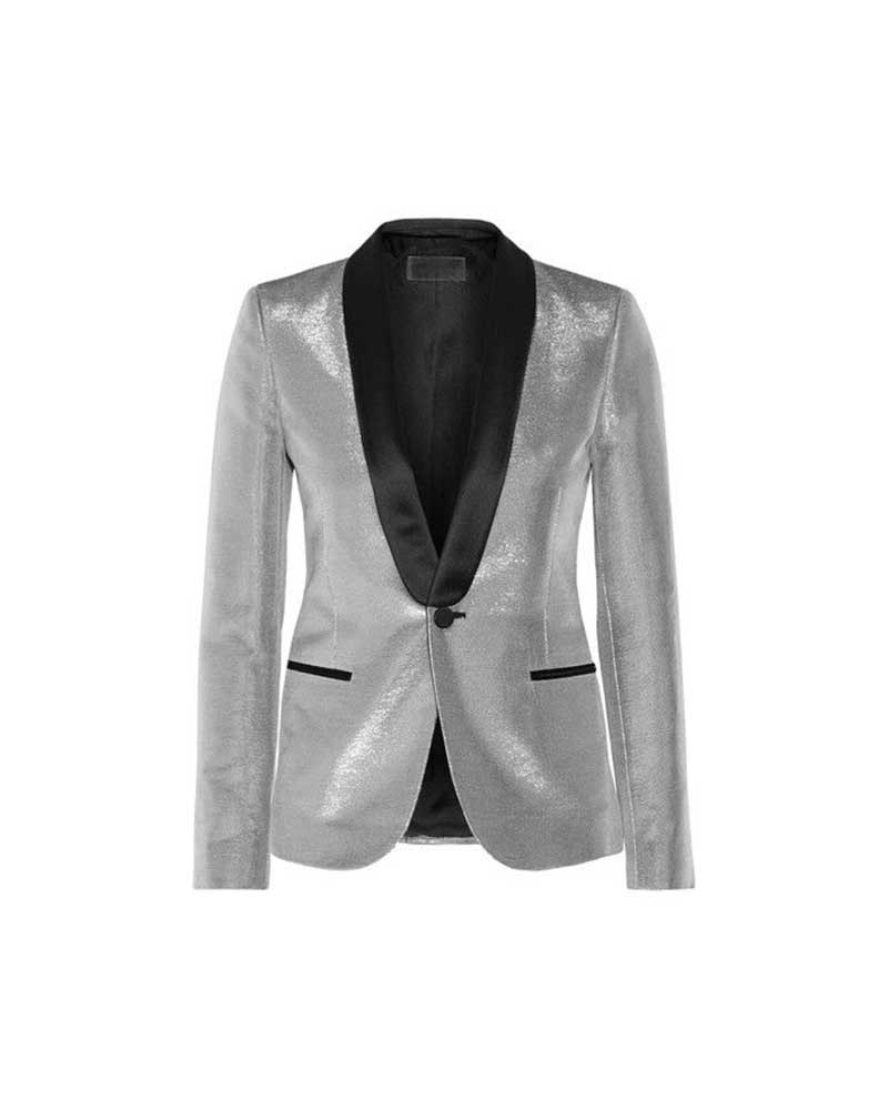 Emily In Paris S03 Lily Collins Silver Blazer