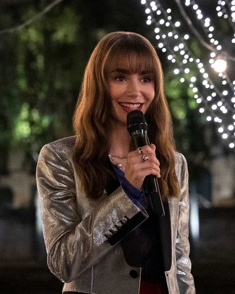 Emily In Paris S03 Lily Collins Silver Blazer