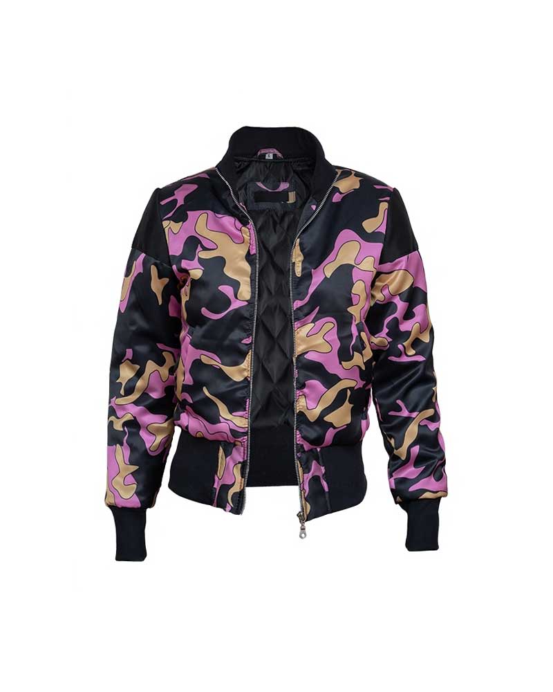 Emily In Paris S03 Emily Cooper Metallic Bomber Jacket