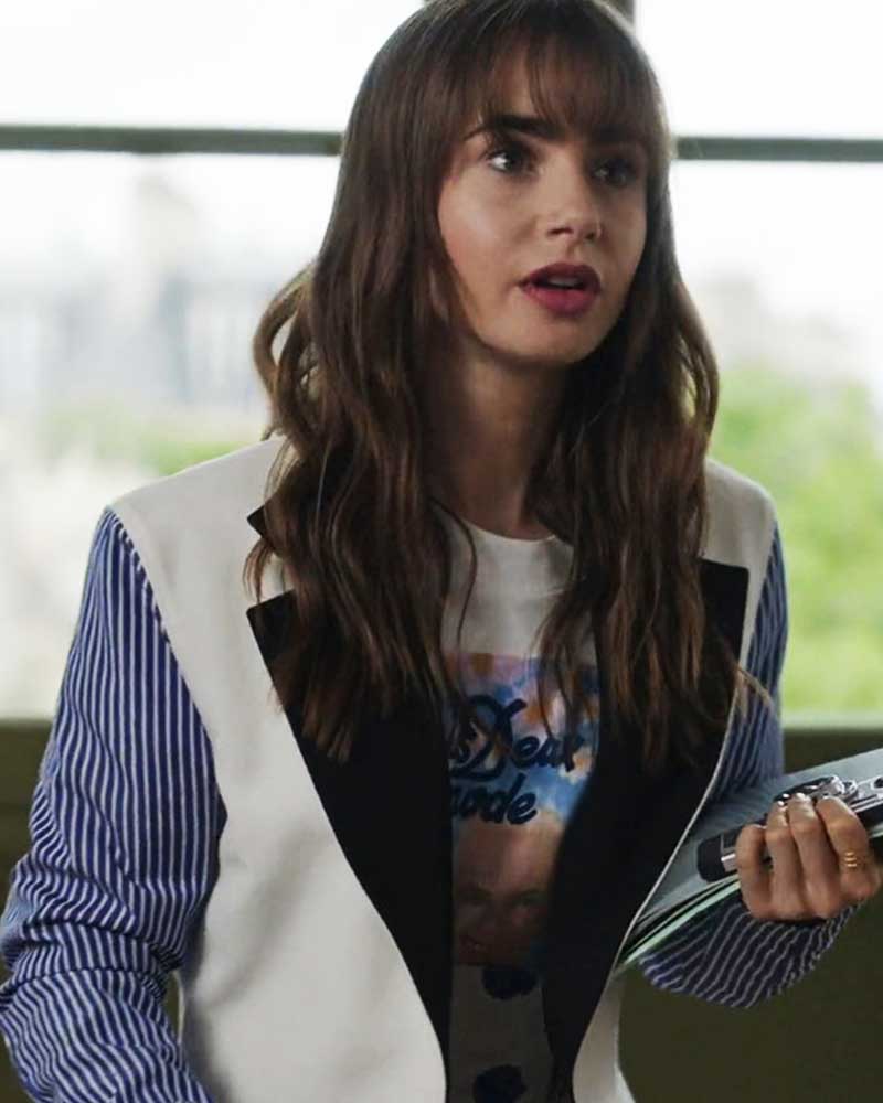 Emily In Paris S03 Lily Collins Reversible Blazer