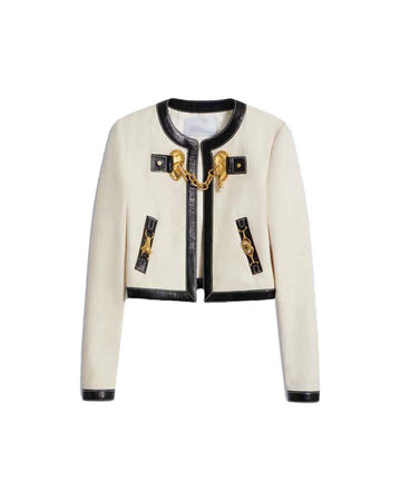 Emily in Paris S03 Camille Razat White Cropped Jacket