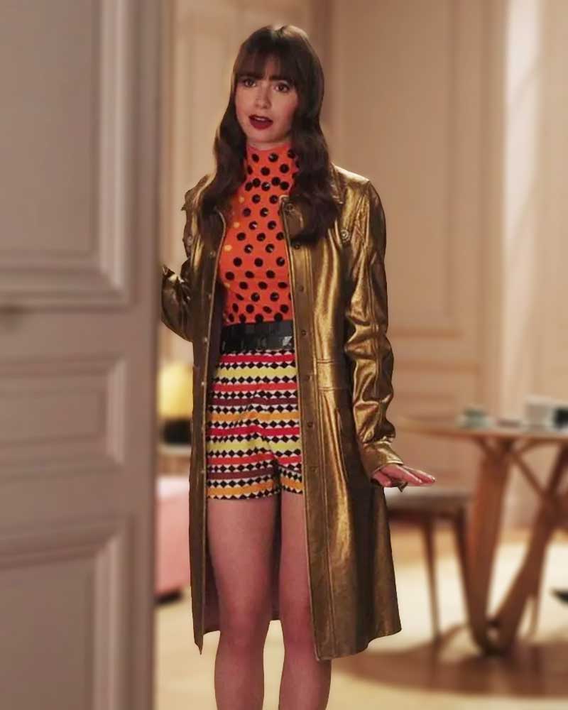 Emily in Paris Season 03 Lily Collins Golden Coat 1