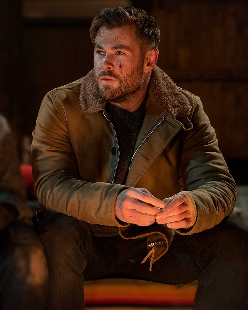 Extraction 2 2023 Chris Hemsworth Brown Jacket