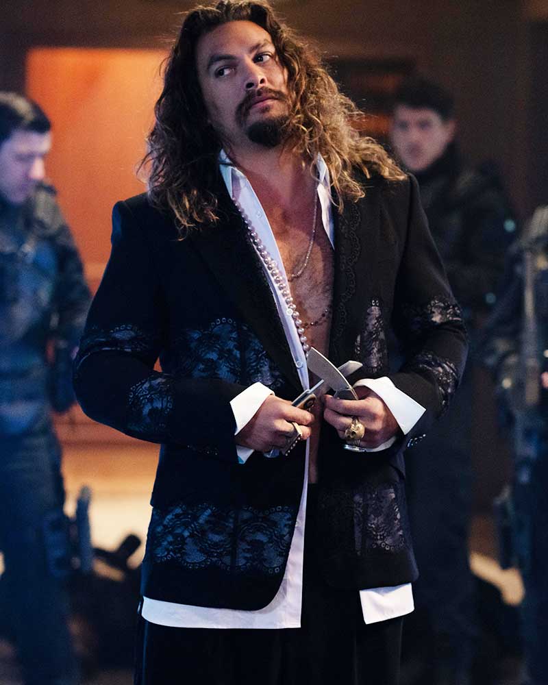 Fast X 2023 Jason Momoa Black Printed Blazer