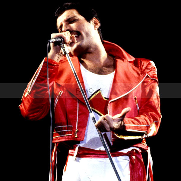 Freddie Mercury Red Concert Leather Jacket