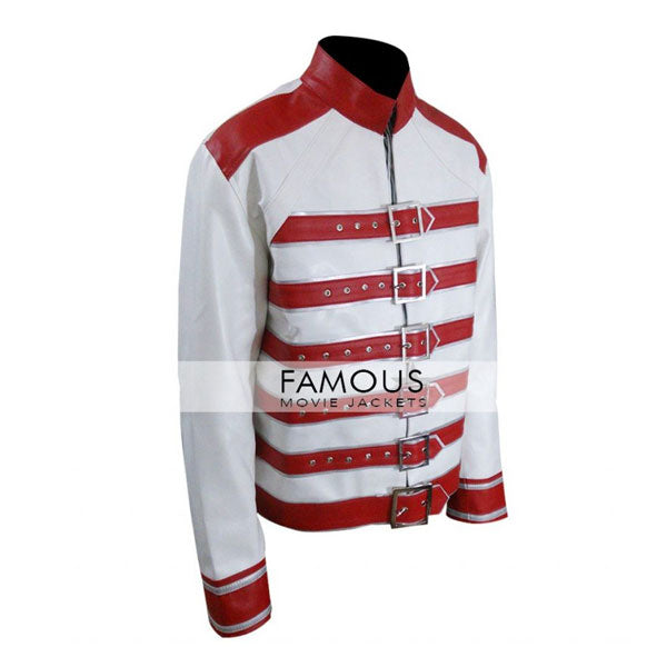 Freddie Mercury White Red Concert Leather Jacket