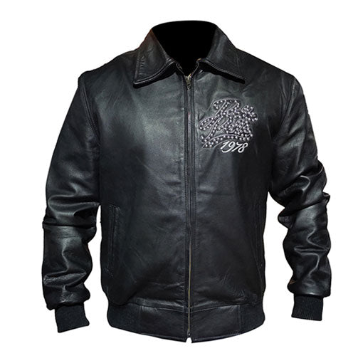 Mens Pelle Pelle Exotic Ghost Bomber Leather Jacket