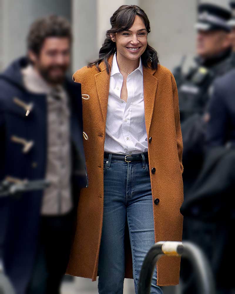 Heart of Stone 2023 Gal Gadot Brown Woolen Trench Coat