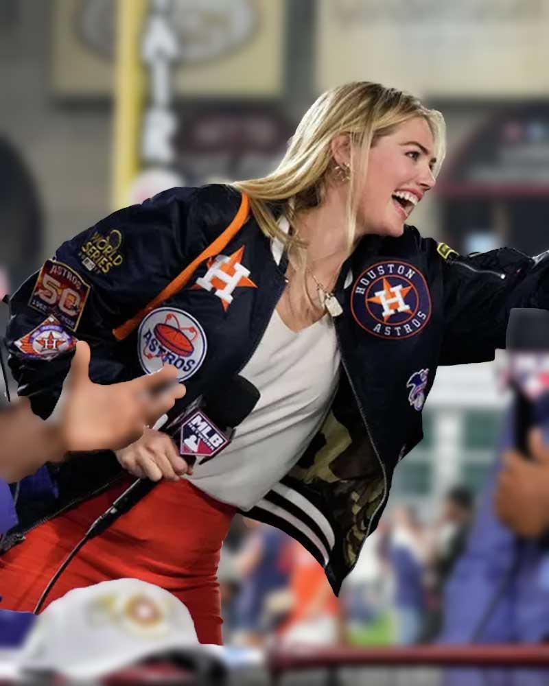 Kate Upton Houston Astros Blue Bomber Jacket