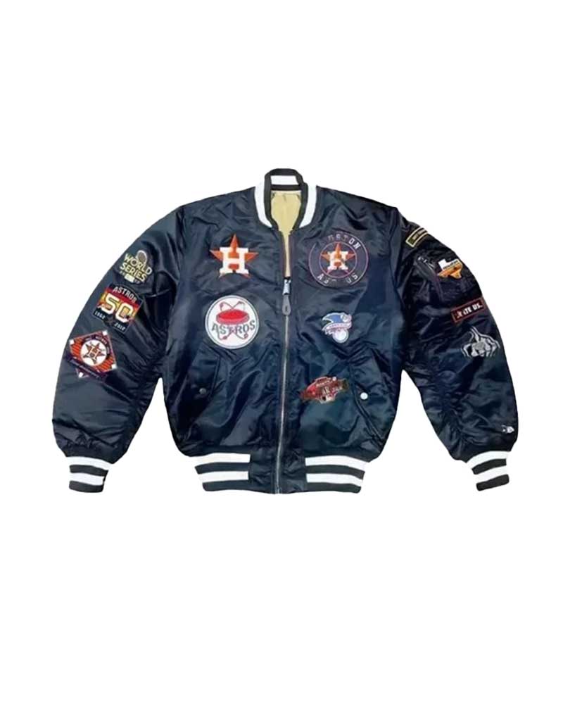 Kate Upton Houston Astros Blue Bomber Jacket 2