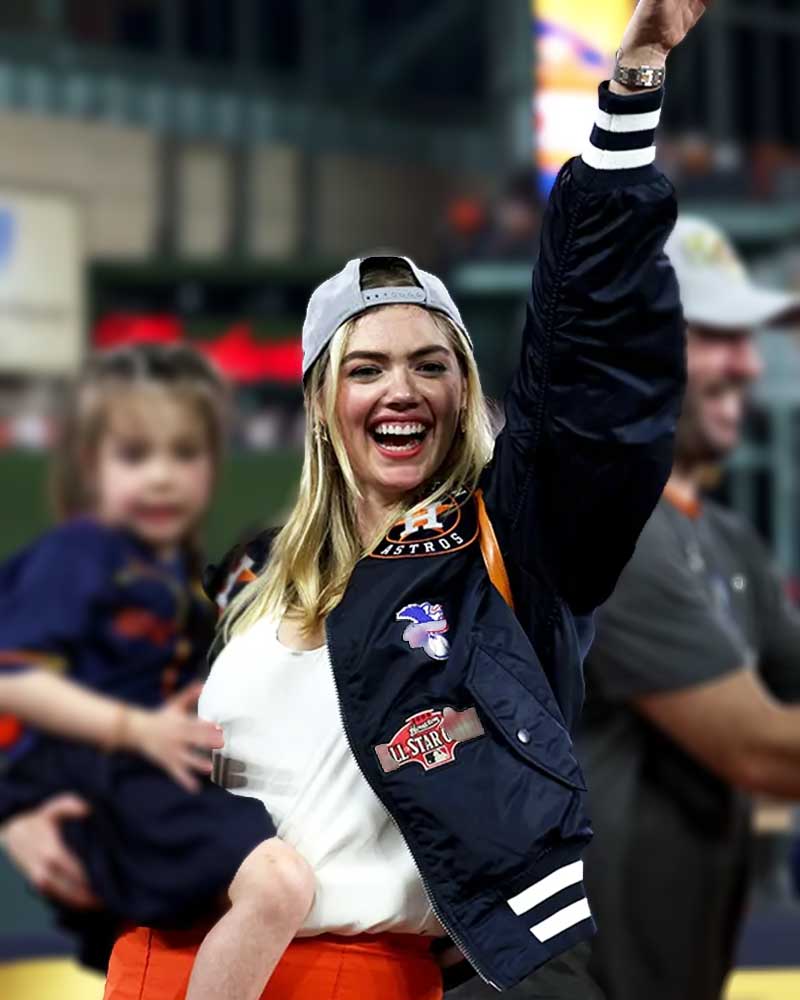 Kate Upton Houston Astros Blue Bomber Jacket