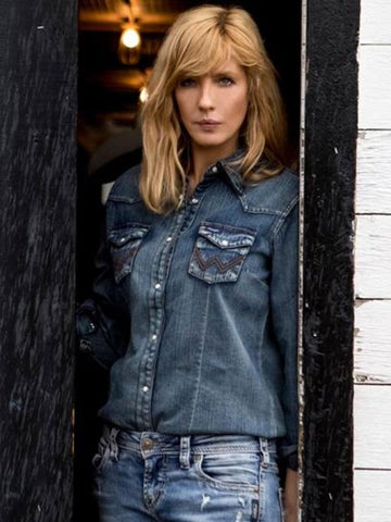 Kelly Reilly Yellowstone Beth Blue Denim Jacket