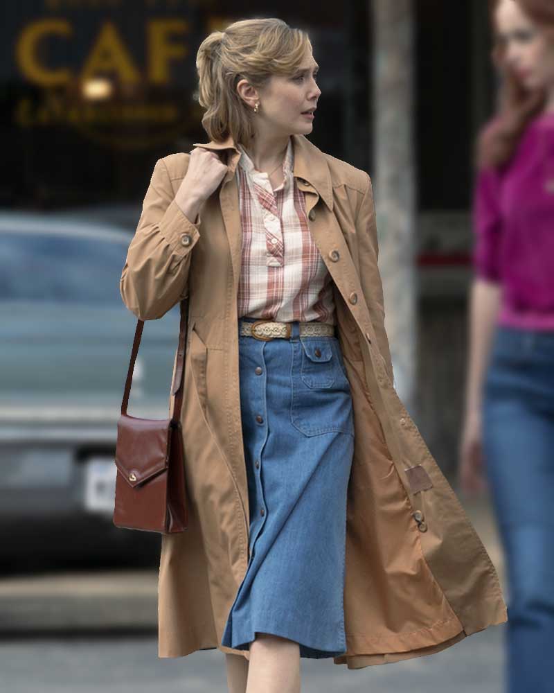 Love & Death 2023 Elizabeth Olsen Brown Trench Coat