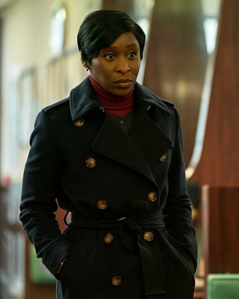 Luther The Fallen Sun Cynthia Erivo Black Wool Coat