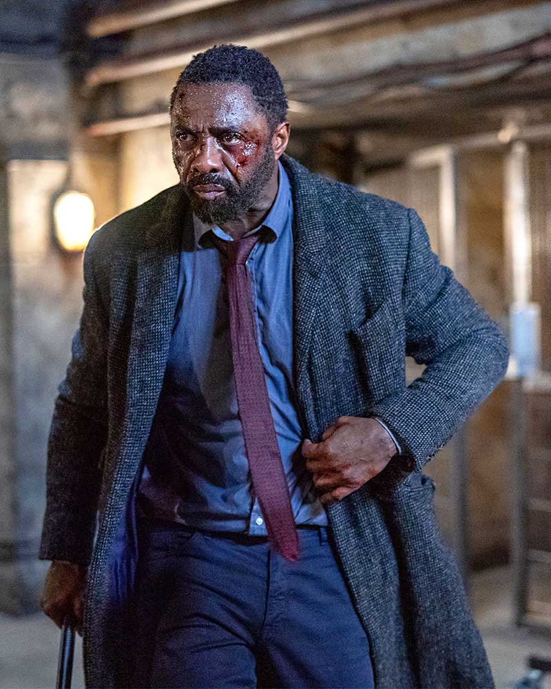 Luther The Fallen Sun Idris Elba Grey Tweed Coat