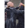 Mark Strong Shazam Dr. Thaddeus Sivana Fur Collar Black Costume Leather Coat