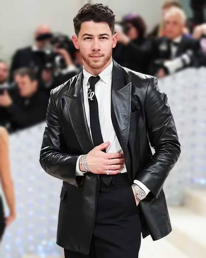 Met Gala 2023 Nick Jonas Leather Blazer