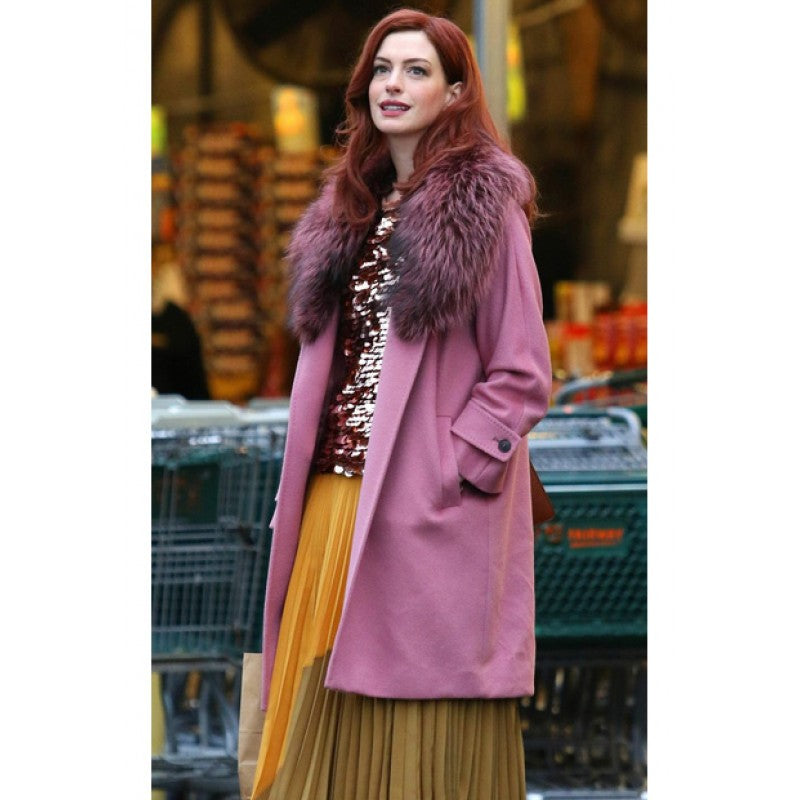 Anne Hathaway Modern Love Pink Coat