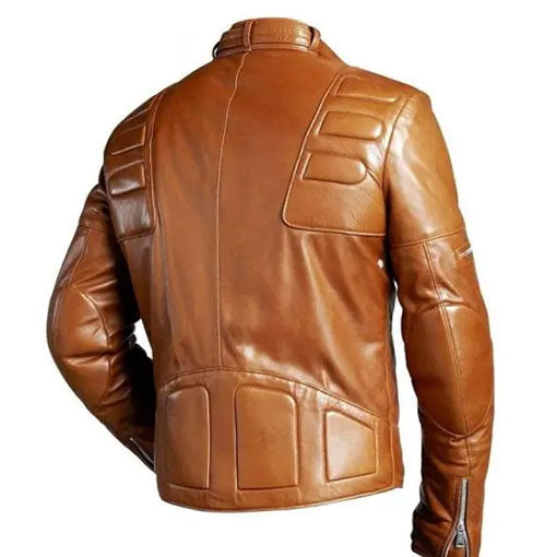 Mens Brown Padded Motorcycle Jacket