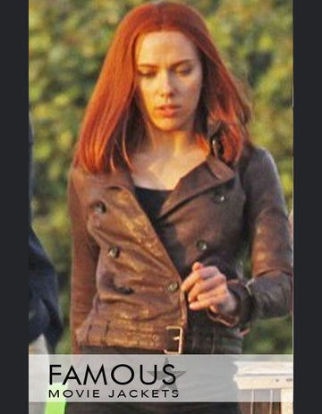 Scarlett Johansson Captain America 2 Brown Jacket