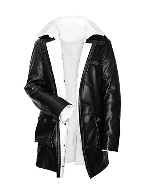 Bane Winter Fur Shearling Black Leather Coat