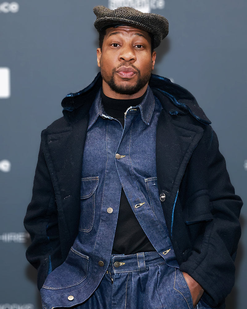 Sundance Film Festival 2023 Jonathan Majors Blue Trench Coat