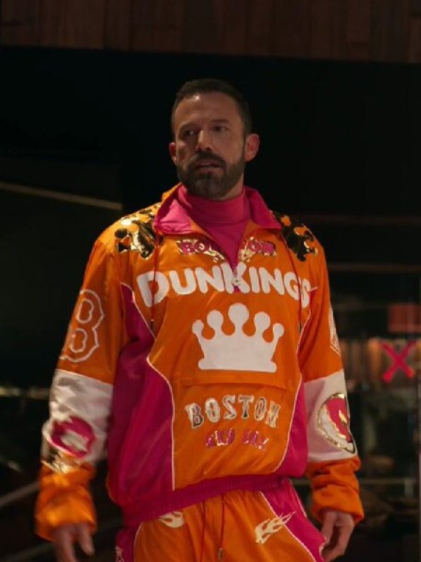 Super Bowl  Dunkin Donuts Ben Affleck Orange tracksuit for men