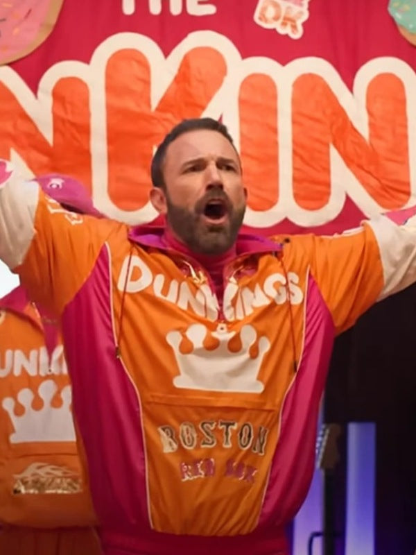 Super Bowl  Dunkin Donuts Ben Affleck Orange tracksuit