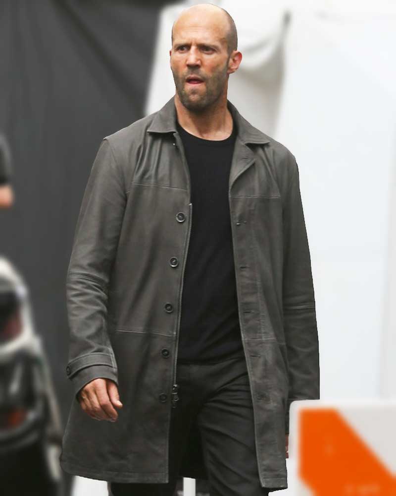 The Fate Of The Furious Deckard Shaw Grey Leather Coat