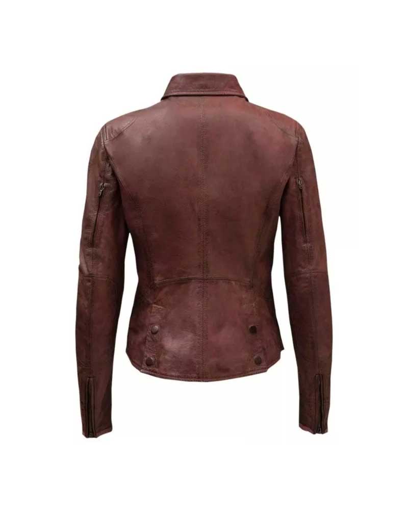 The Fate Of The Furious Ramsey Maroon Biker Leather Jacket