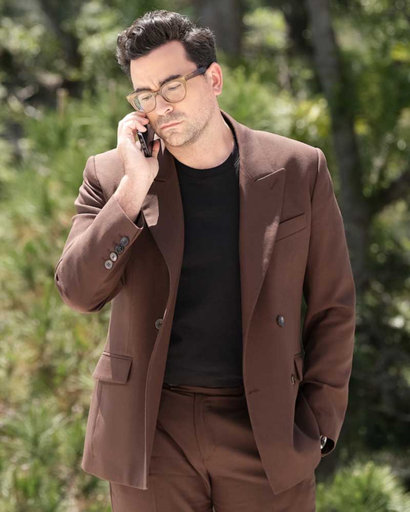 The Idol 2023 Dan Levy Brown Cotton Blazer