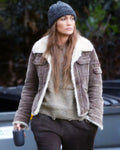 The Mother 2023 Jennifer Lopez Shearling Jacket 1