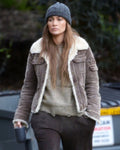 The Mother 2023 Jennifer Lopez Shearling Jacket 2