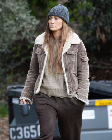 The Mother 2023 Jennifer Lopez Shearling Jacket