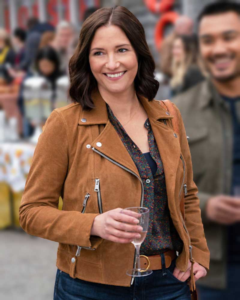 The Way Home 2023 Chyler Leigh Suede Jacket