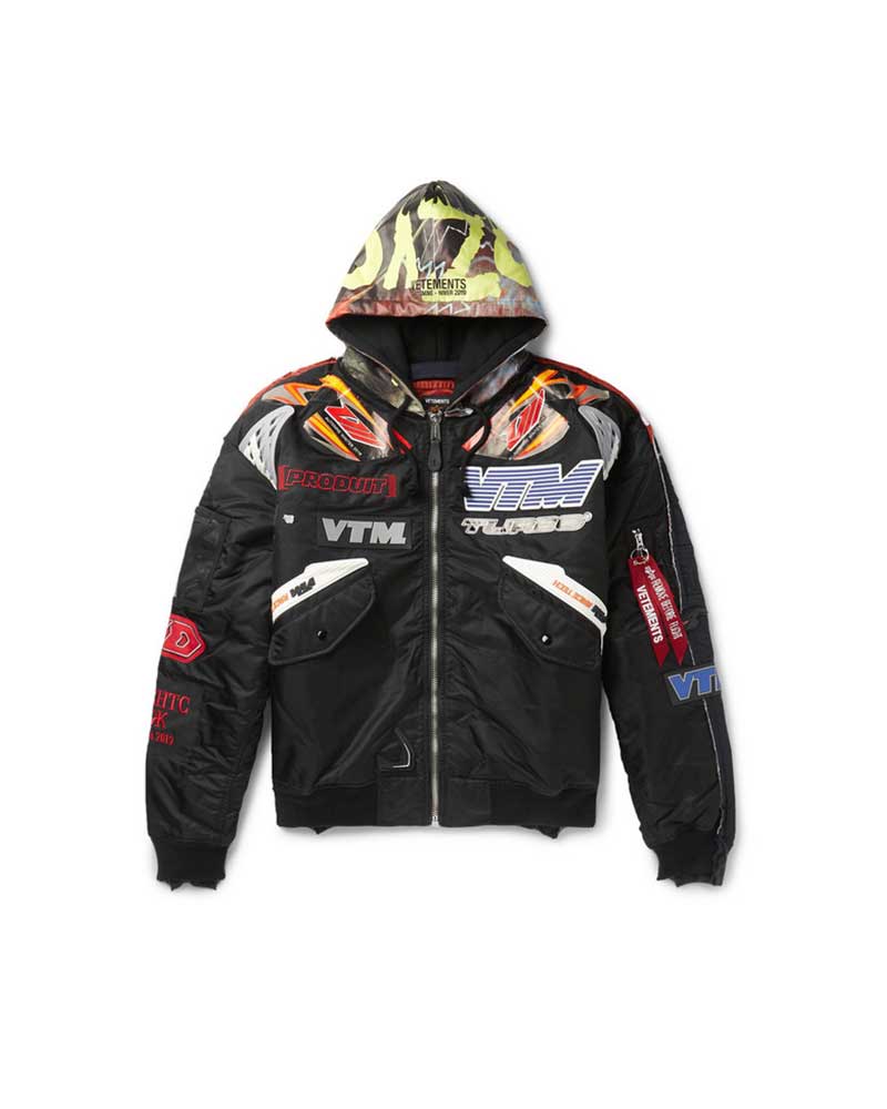 Vetements x Alpha Black Hooded Racing Jacket