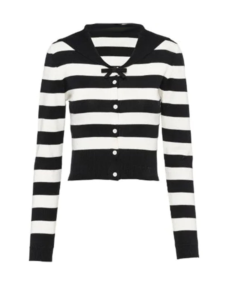 Wednesday TV Series Jenna Ortega Striped Cardigan 1