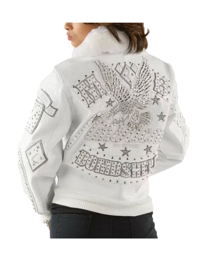 Women Pelle Pelle American Bruiser White Bombshell Jacket