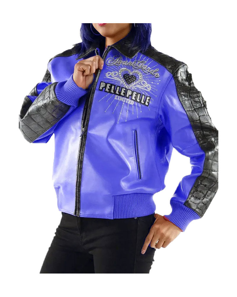 Women Pelle Pelle Avant Garde Blue 37 Years Strong Jacket