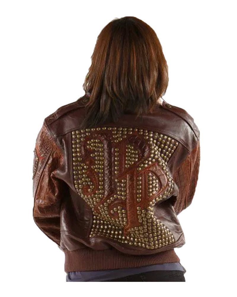 Women Pelle Pelle Mb Bomber Brown Leather Jacket 2