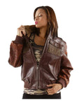 Women Pelle Pelle Mb Bomber Brown Leather Jacket 2