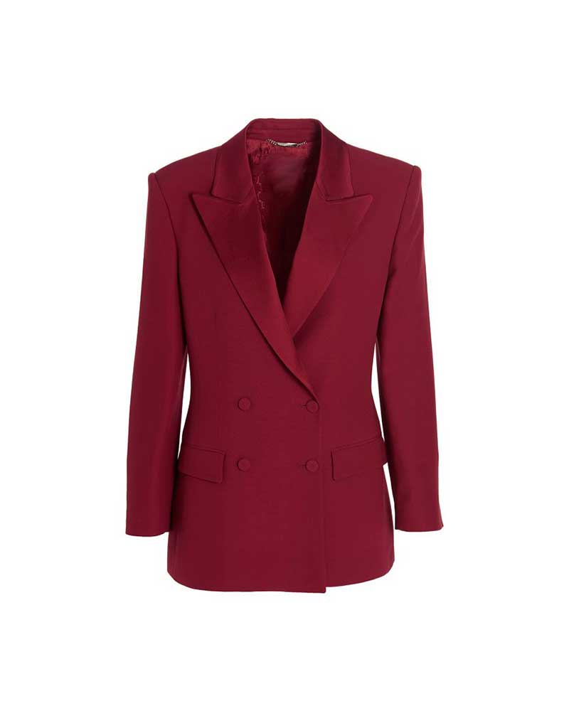 You S04 Kate Galvin Beige Red Asymmetric Blazer