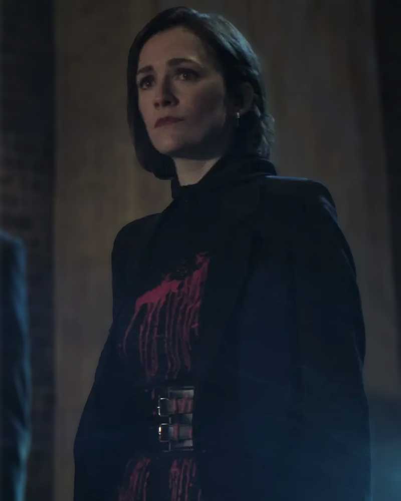 You TV Series S04 Kate Galvin Black Wrap Coat