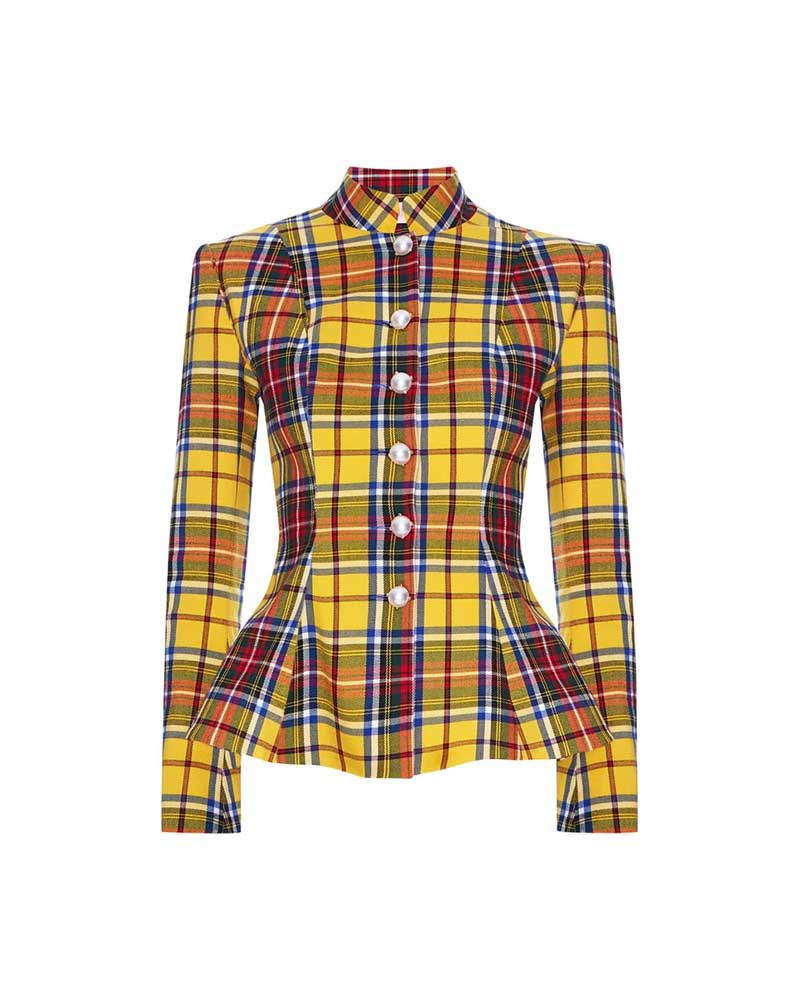 You S04 Lady Phoebe Yellow Checkered Blazer